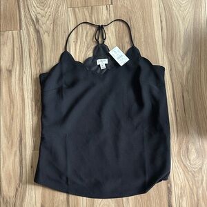 NWT J. Crew Elegant Black Scalloped Camisole